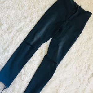 H&M BLACK JEANS WITH HOLES
